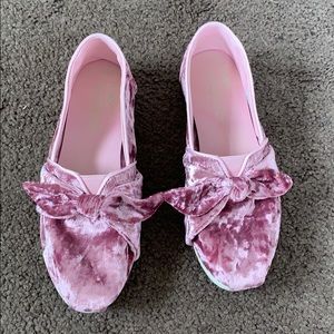 Pink Velvet Toms - 6.5